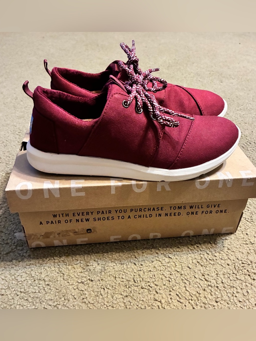 TOMS Del Rey Lace Up Women’s Size 7 Sneakers Casual Walking Tennis Shoes